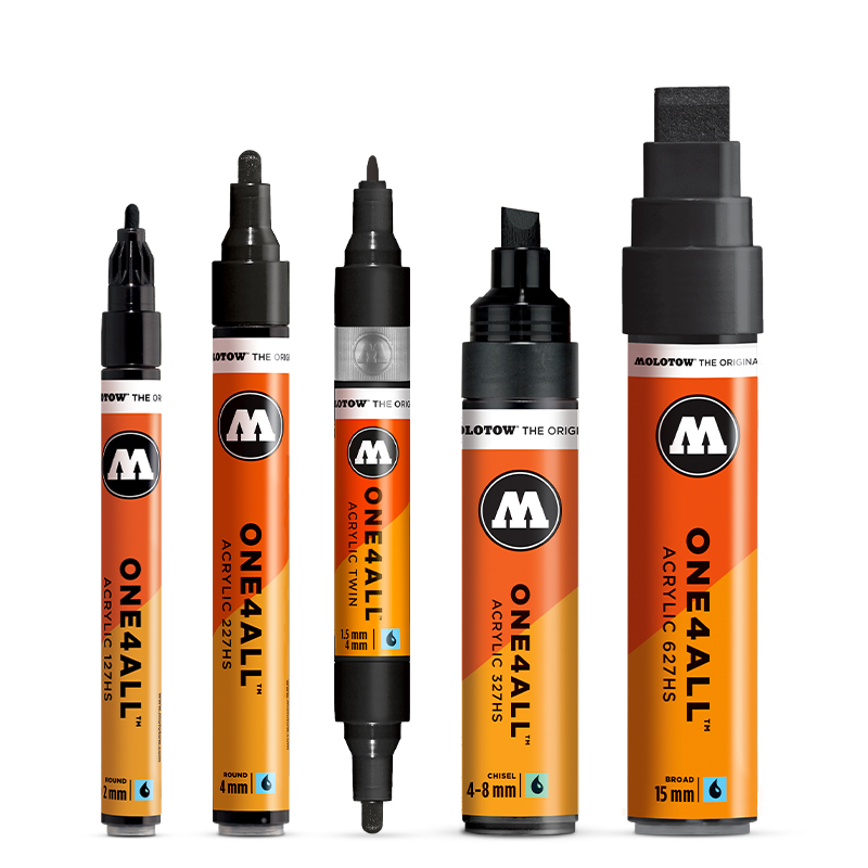 Pack de 74 marqueurs acrylique rechargeables 4mm Molotow