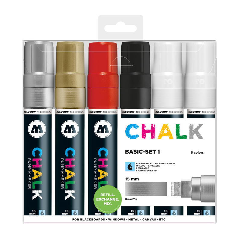 Clearbox marqueurs Chalk 15mm | Kit 1